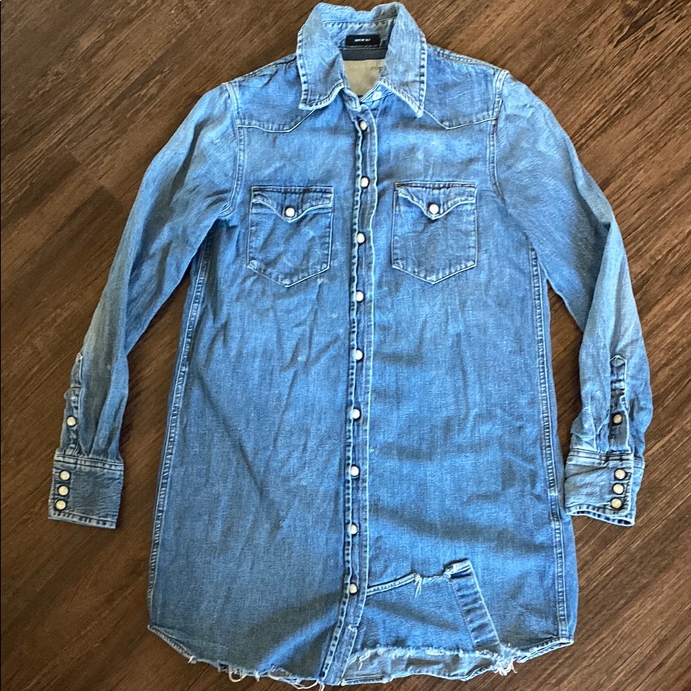 R13 Blue Denim Mini Dress